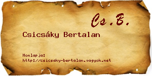 Csicsáky Bertalan névjegykártya